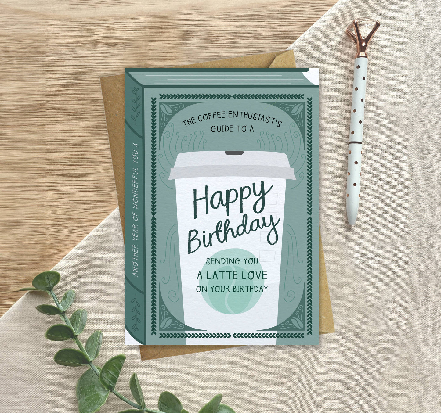 Two For Joy Illustration - A Latte Love Birthday – Luxury Book Greeting Card