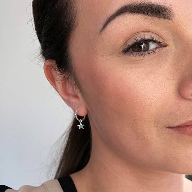 Lisa Angel - Sterling silver tiny Star Hoop earrings