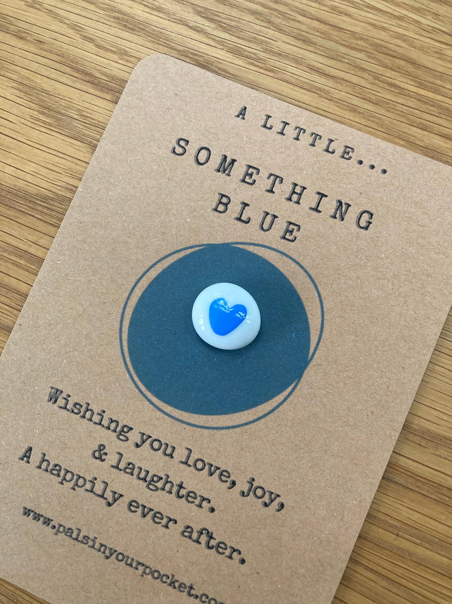 Pals in your Pocket - Blue Heart Good Luck Charm Wedding Gift For Bride