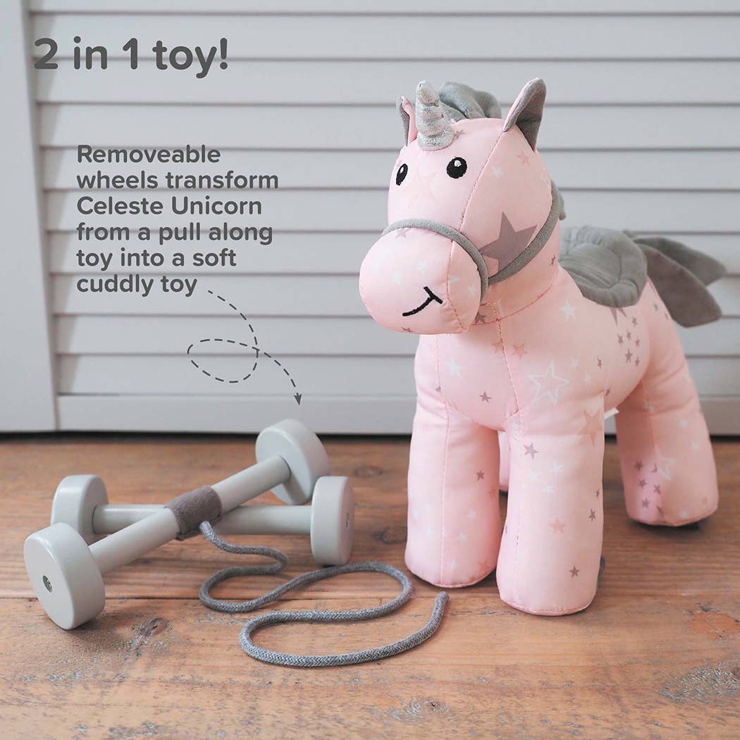 Little Bird Told Me Uk - Celeste Unicorn Pull Along Toy