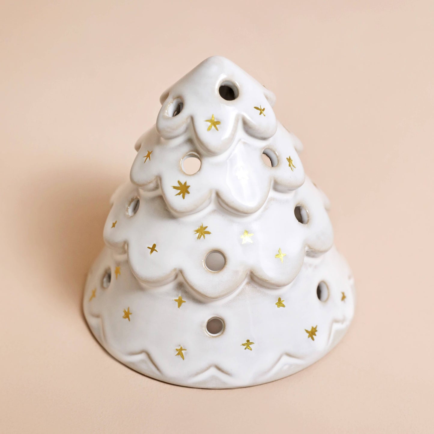 Lisa Angel - White Christmas Tree Tealight Holder