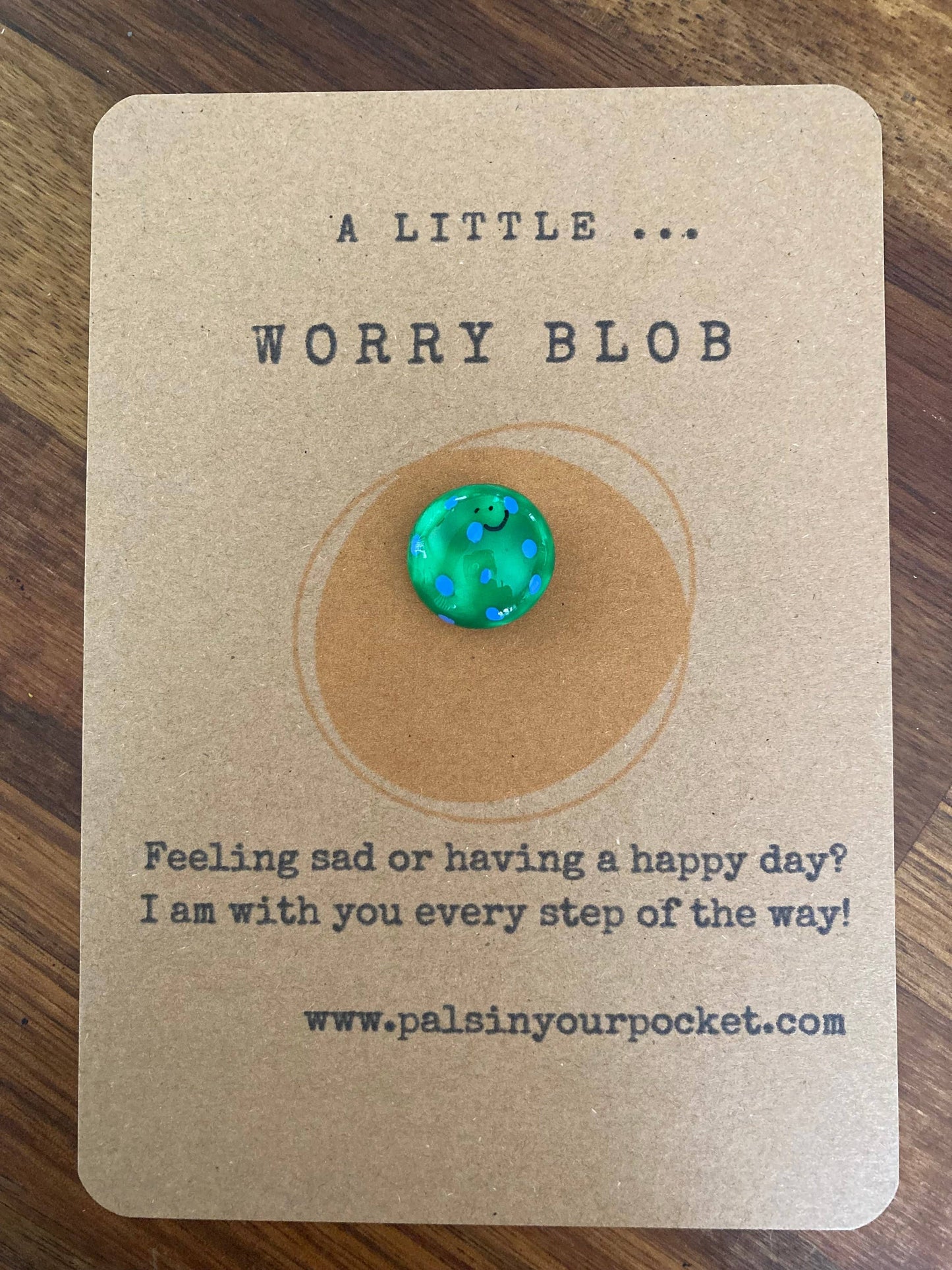 Pals in your Pocket - Anxiety Relief Painted Worry Pebble with Greeting Card
