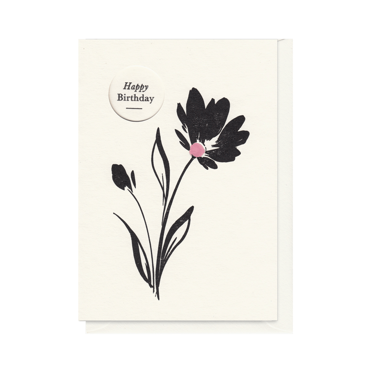 Alex & Olive - Floral Birthday Handcrafted Card - Letterpress Printed