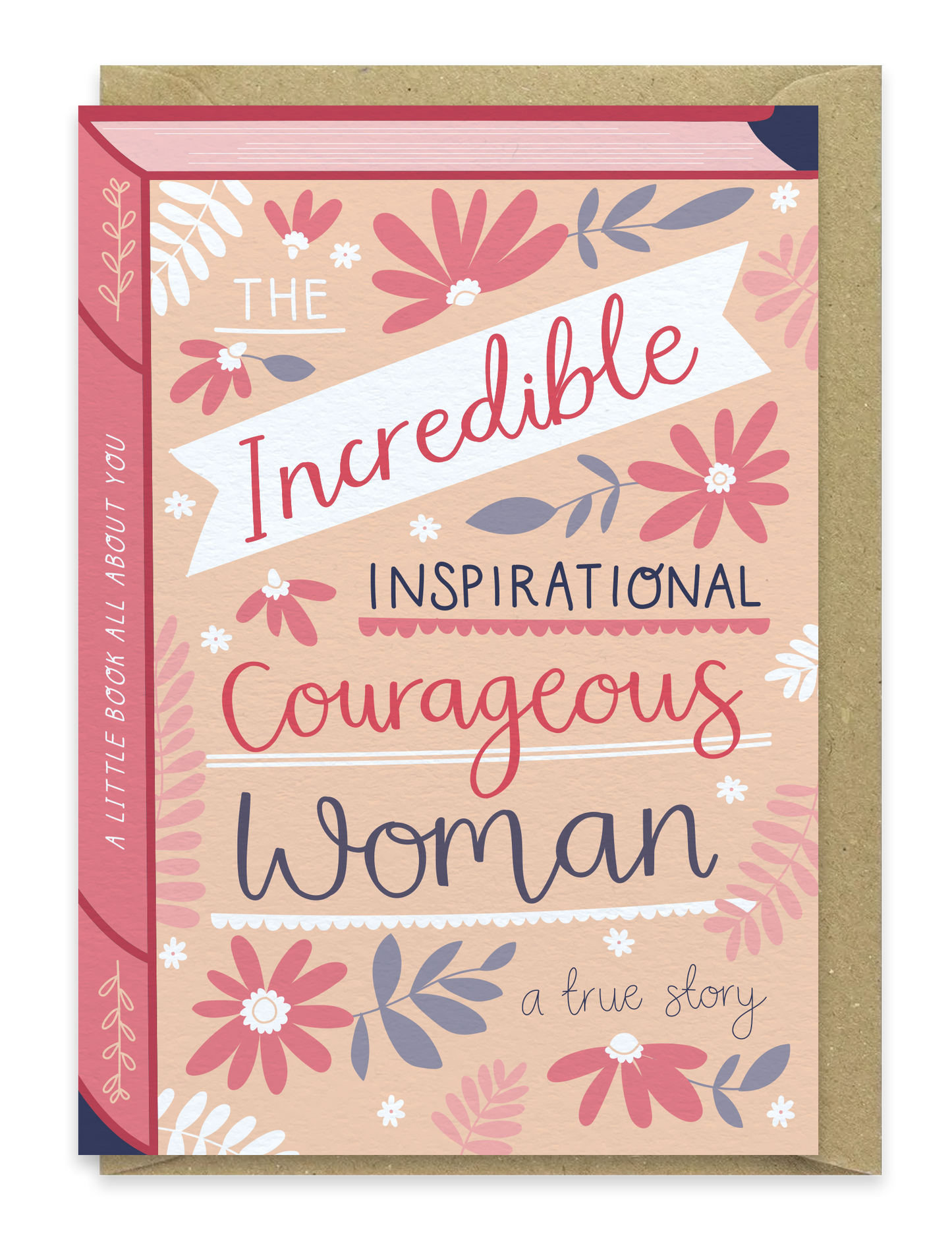 Two For Joy Illustration - Inspirational woman – Luxury Book Greeting Card -