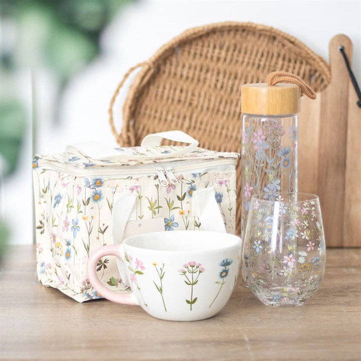 Floral Print Stemless Glass -birthday gift, mothers day gift