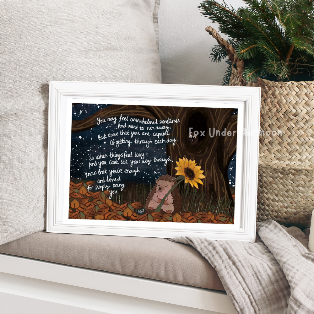 Fox Under The Moon - A4 Art Print ~ Being You