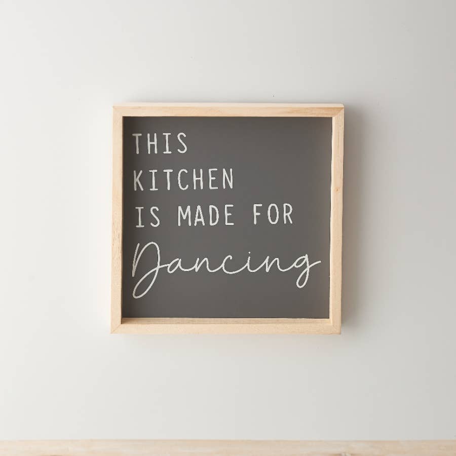 Gainsborough Giftware x Portland Living - 'This Kitchen Is Made For Dancing' Framed Sign, 20cm