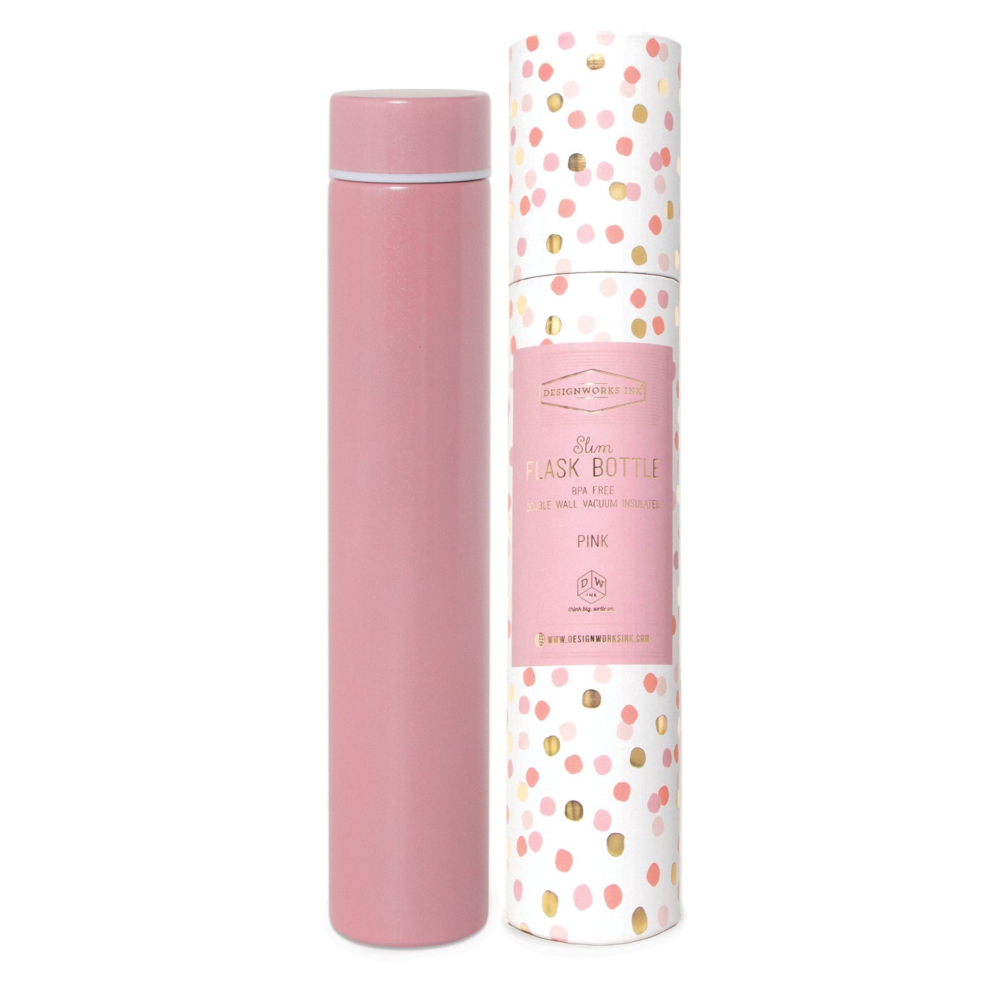 Designworks Collective - Designworks Ink Slim Flask Bottle - Confetti Pink