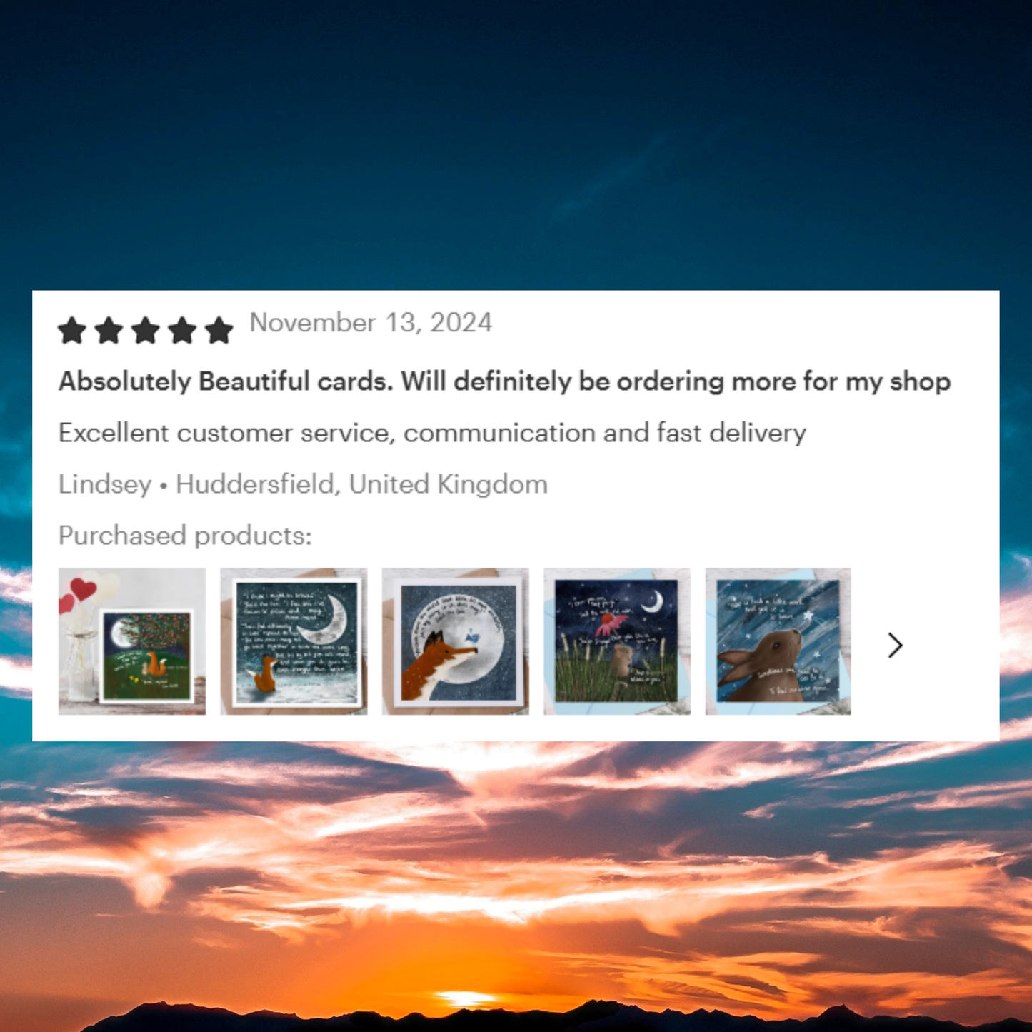 Fox Under The Moon - Greeting Card - Home