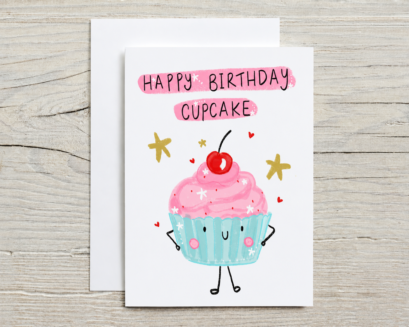 It's Lucy Doodles - Happy birthday cupcake card