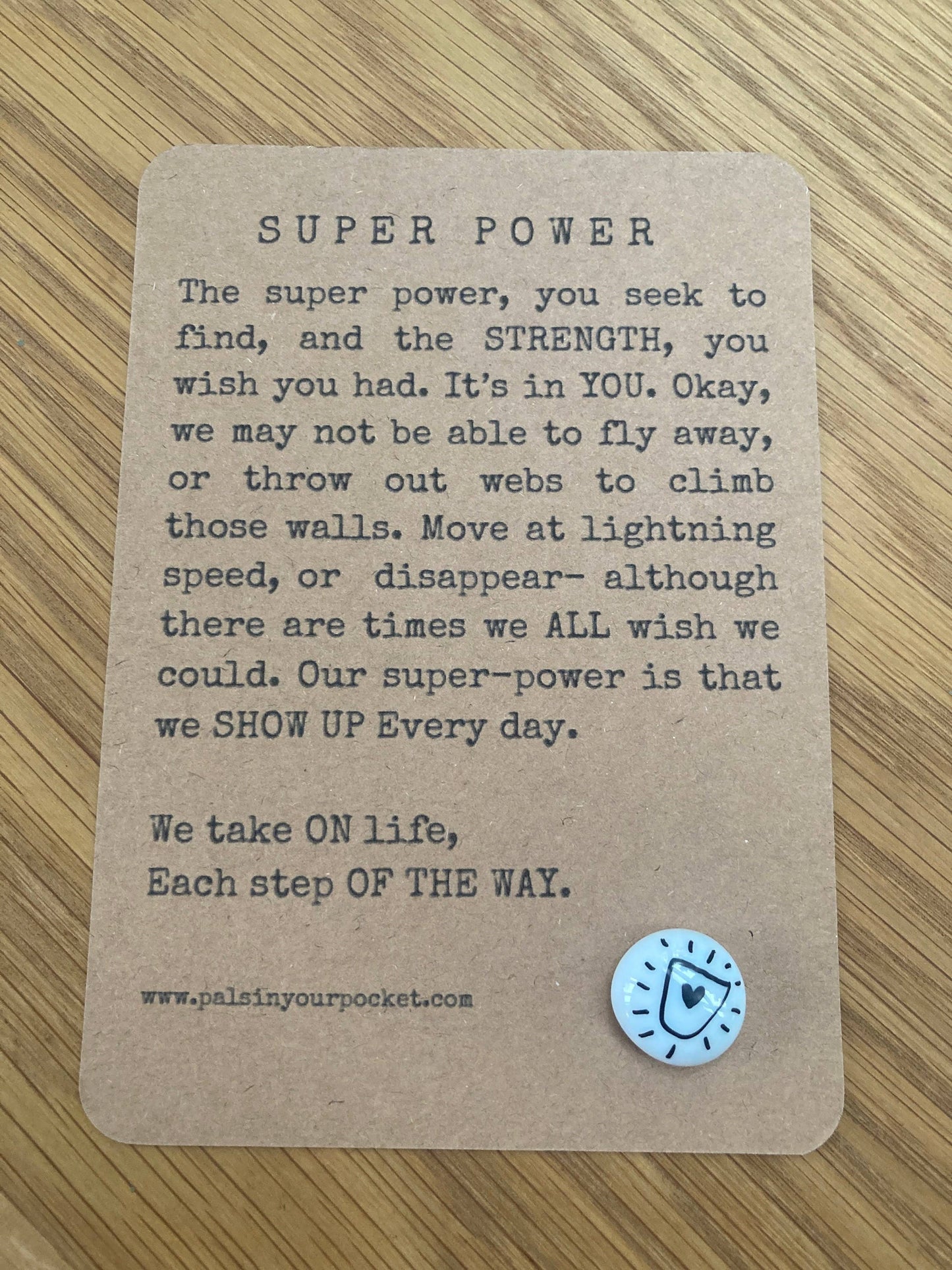 Pals in your Pocket - Superhero Strength Card With Comforting Words