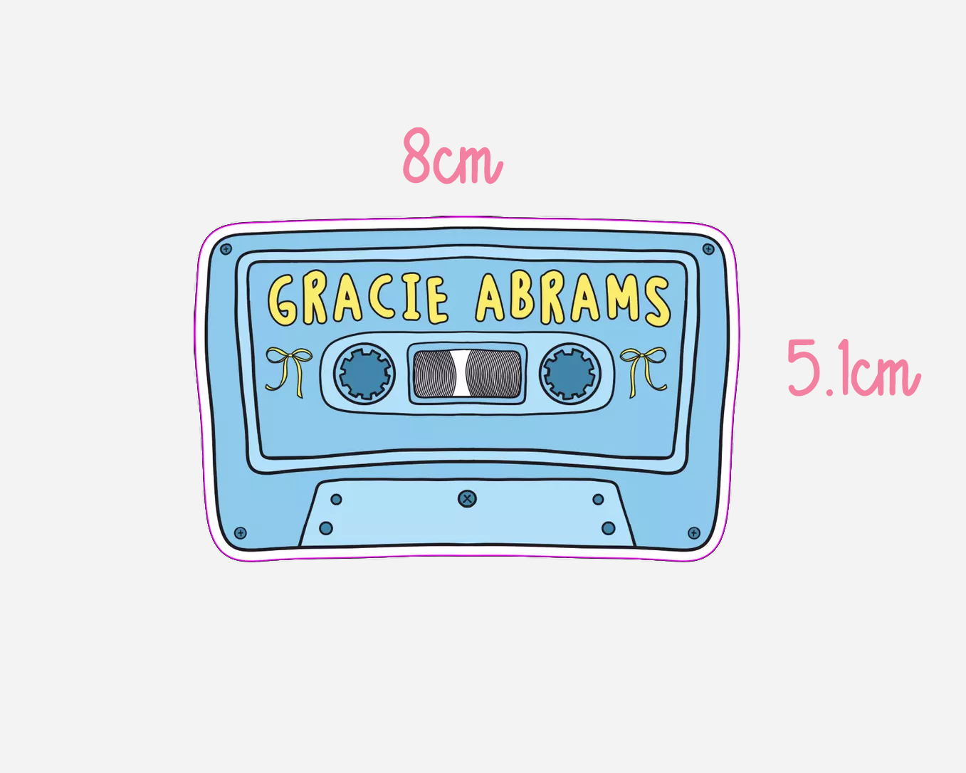 Danni Boden Designs - Gracie Abrams Cassette Tape Sticker
