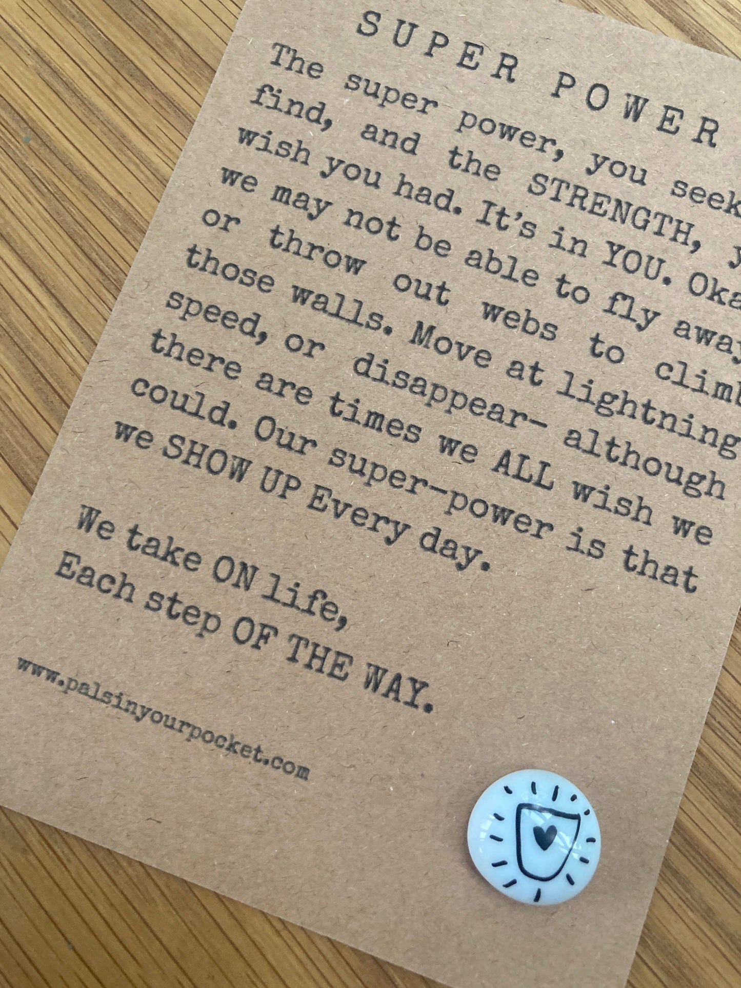 Pals in your Pocket - Superhero Strength Card With Comforting Words