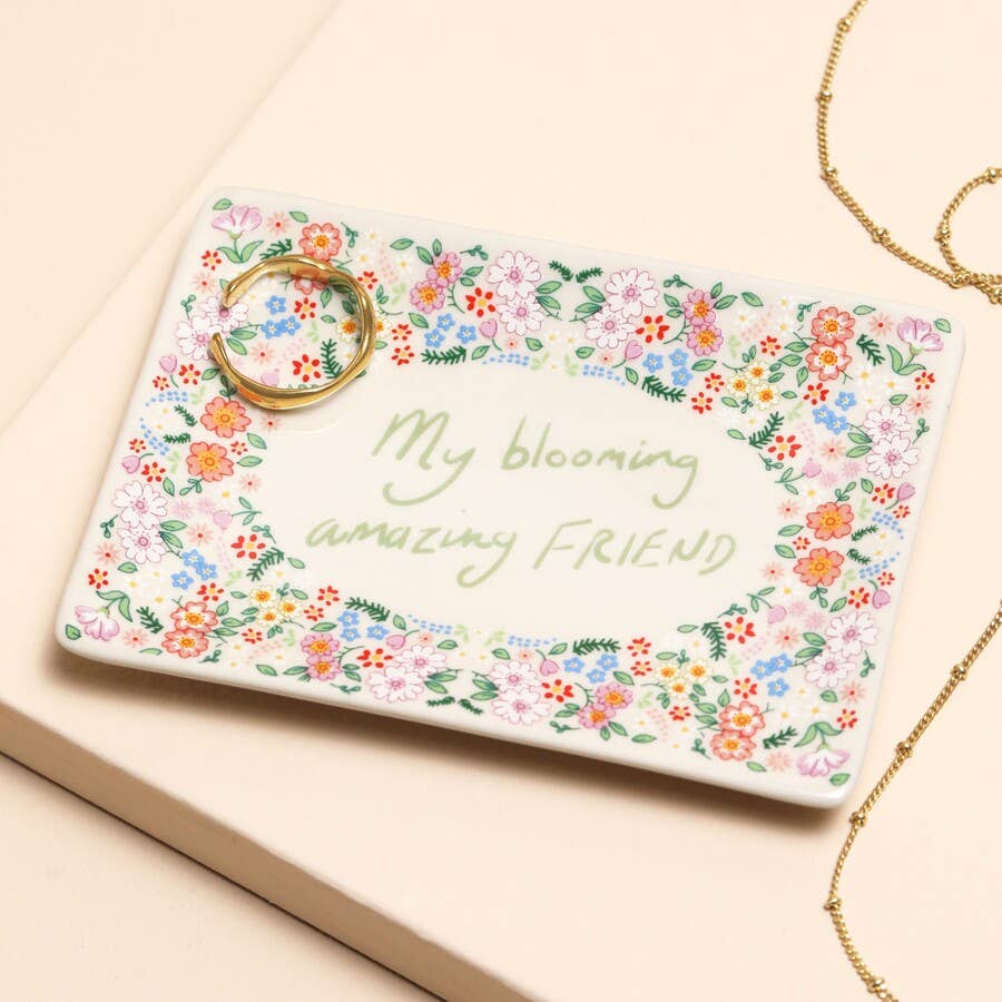 Lisa Angel - 'Blooming Amazing Friend' Ceramic Trinket Dish