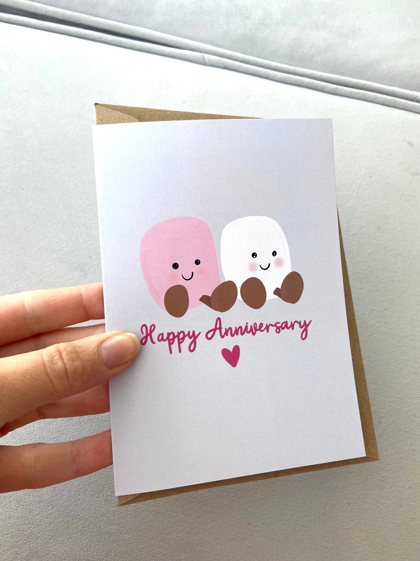 Anniversary card Marshmallows jellycat inspired