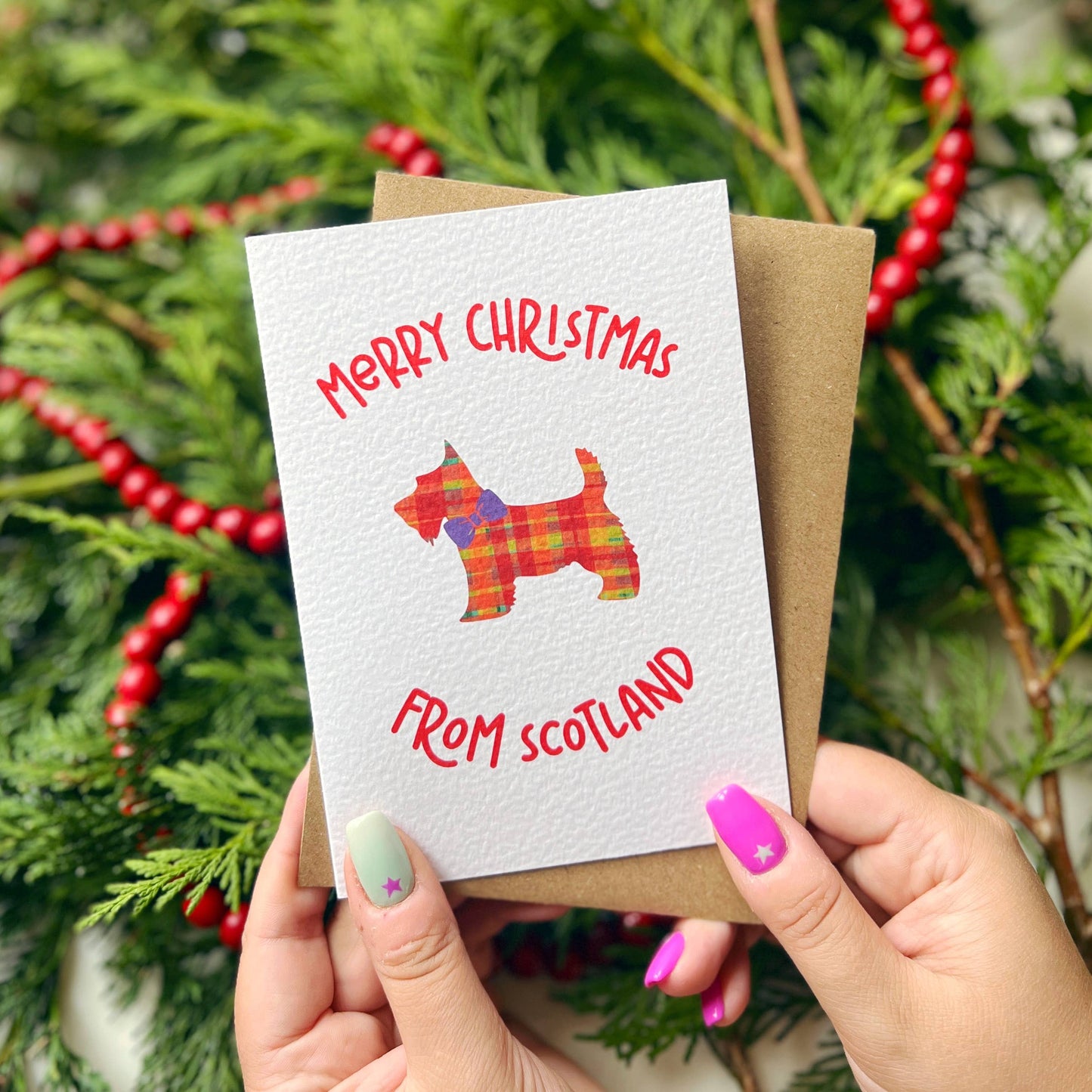 Xoxo Designs by Ruth - Christmas 'Merry Christmas From Scotland' Scottie Dog Card