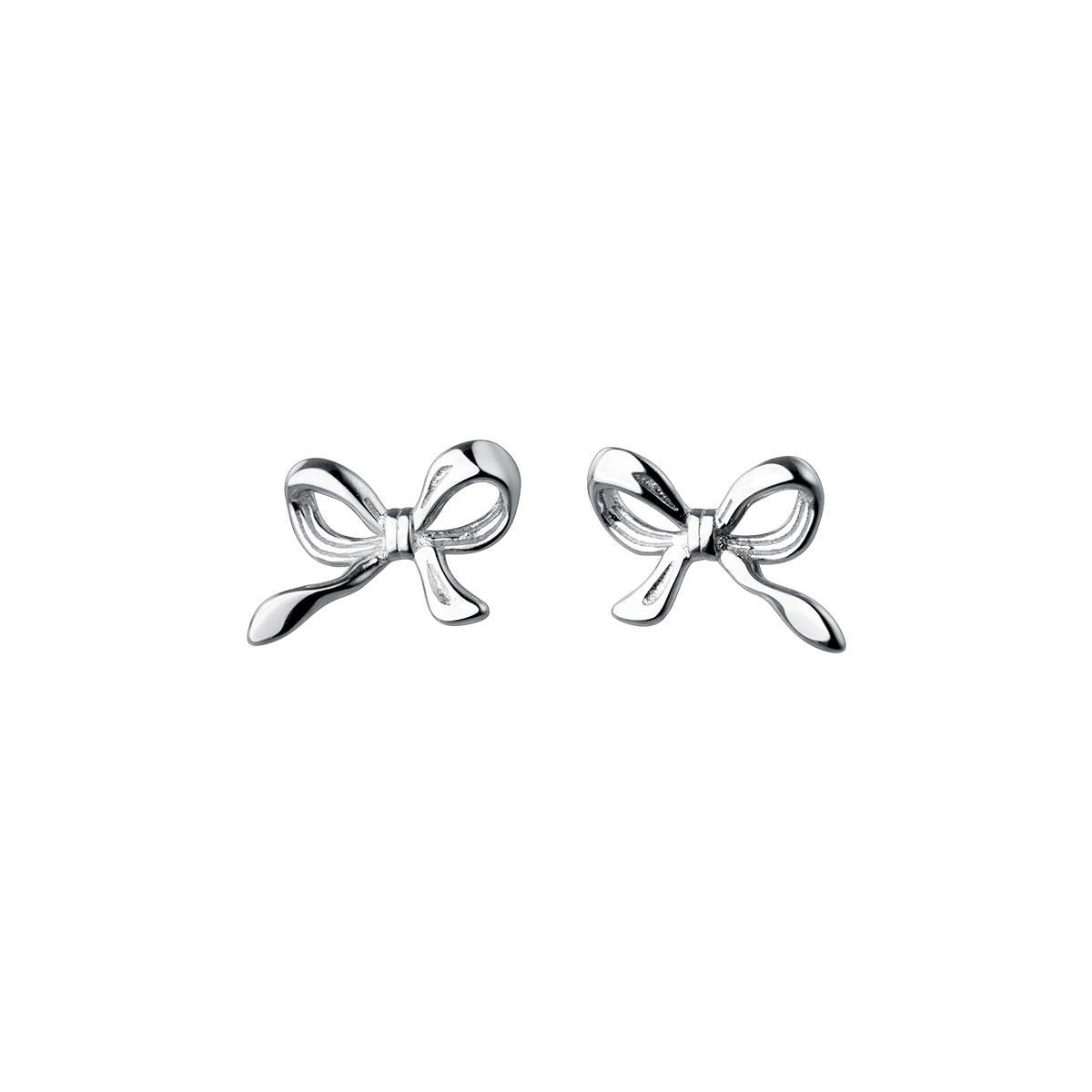 White Leaf - Little Bow Earring in Sterling Silver