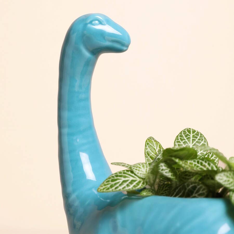 Lisa Angel - Teal Diplodocus Dinosaur Planter