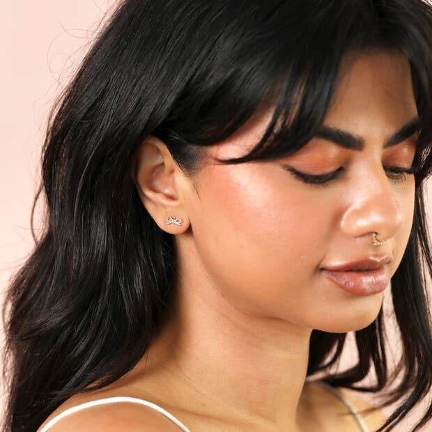 Lisa Angel - Sterling Silver Twisted Bow Stud Earrings