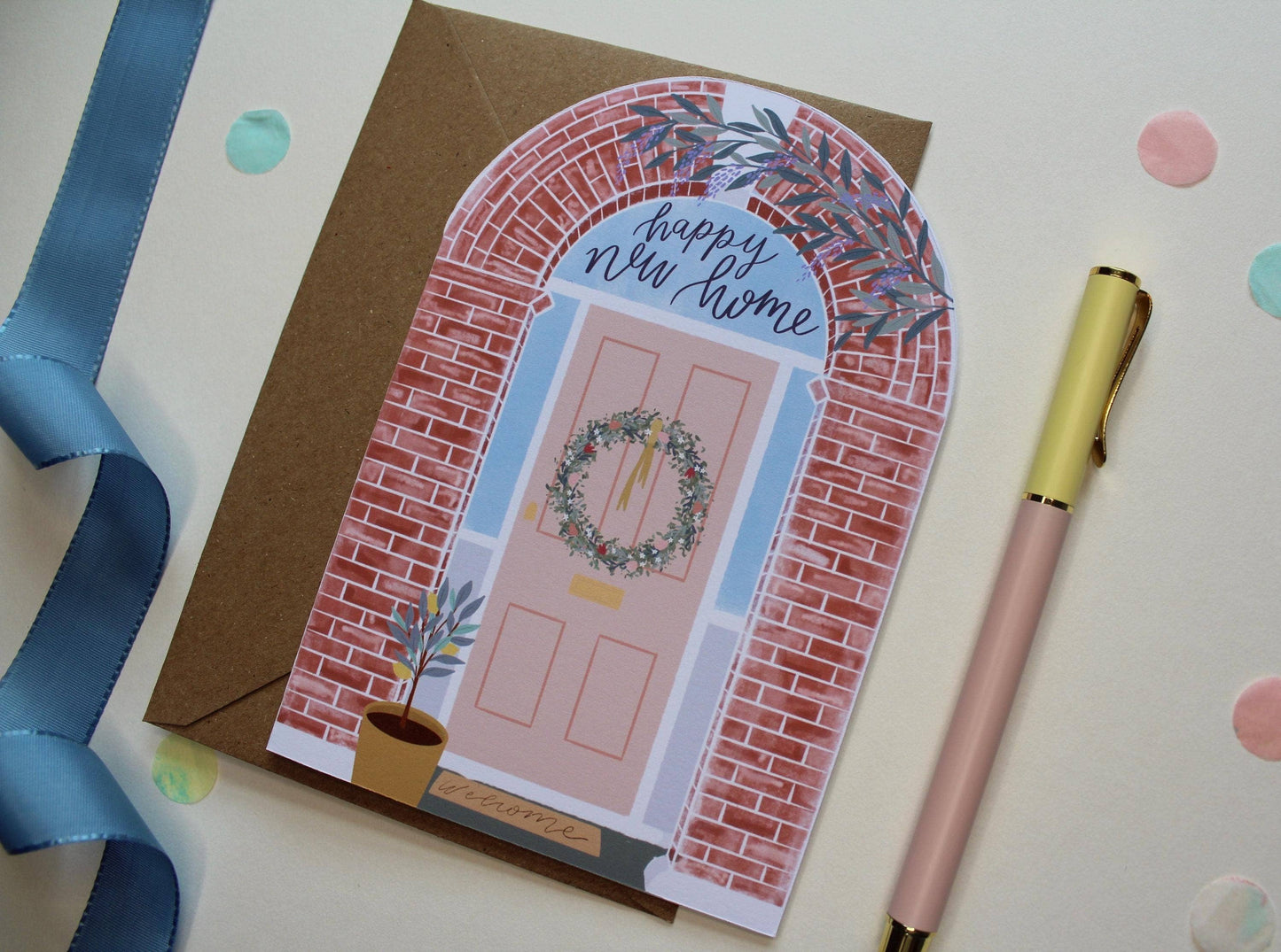 Ellice Owens Designs - Arch New Home Card for Her, Illustrated Housewarming