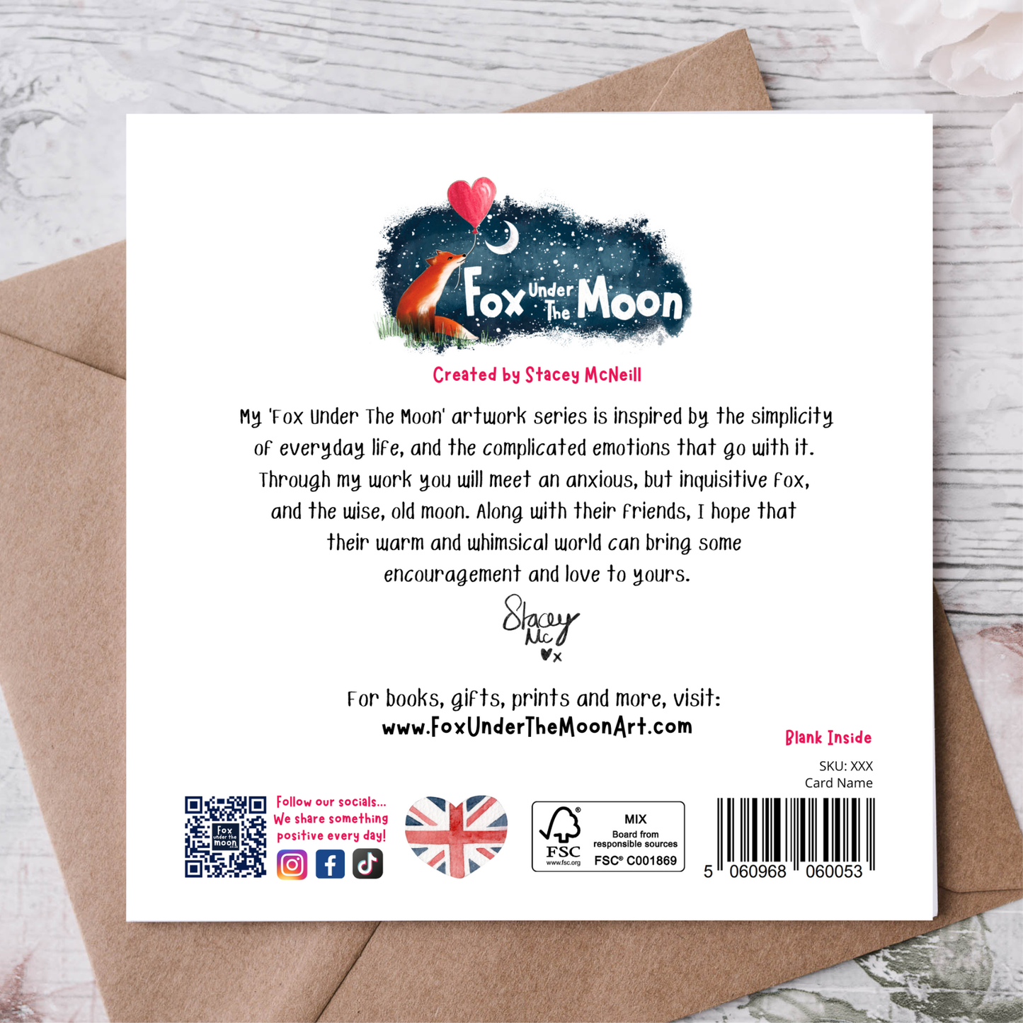 Fox Under The Moon - Greeting Card - Home