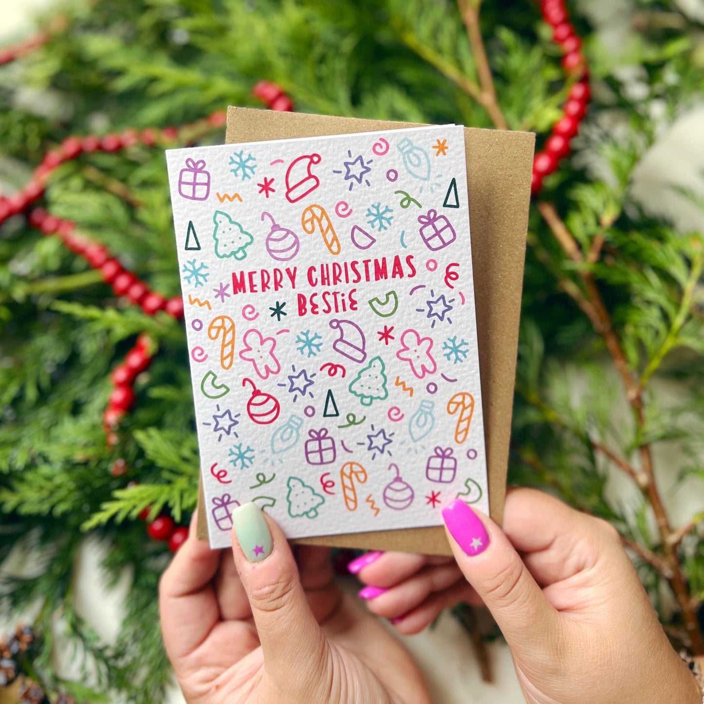 Xoxo Designs by Ruth - Christmas 'Merry Christmas Bestie' Card