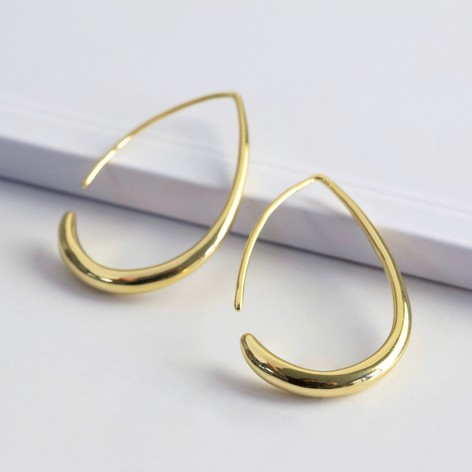 Lisa Angel - Small Teardrop Hoop Earrings In Silver