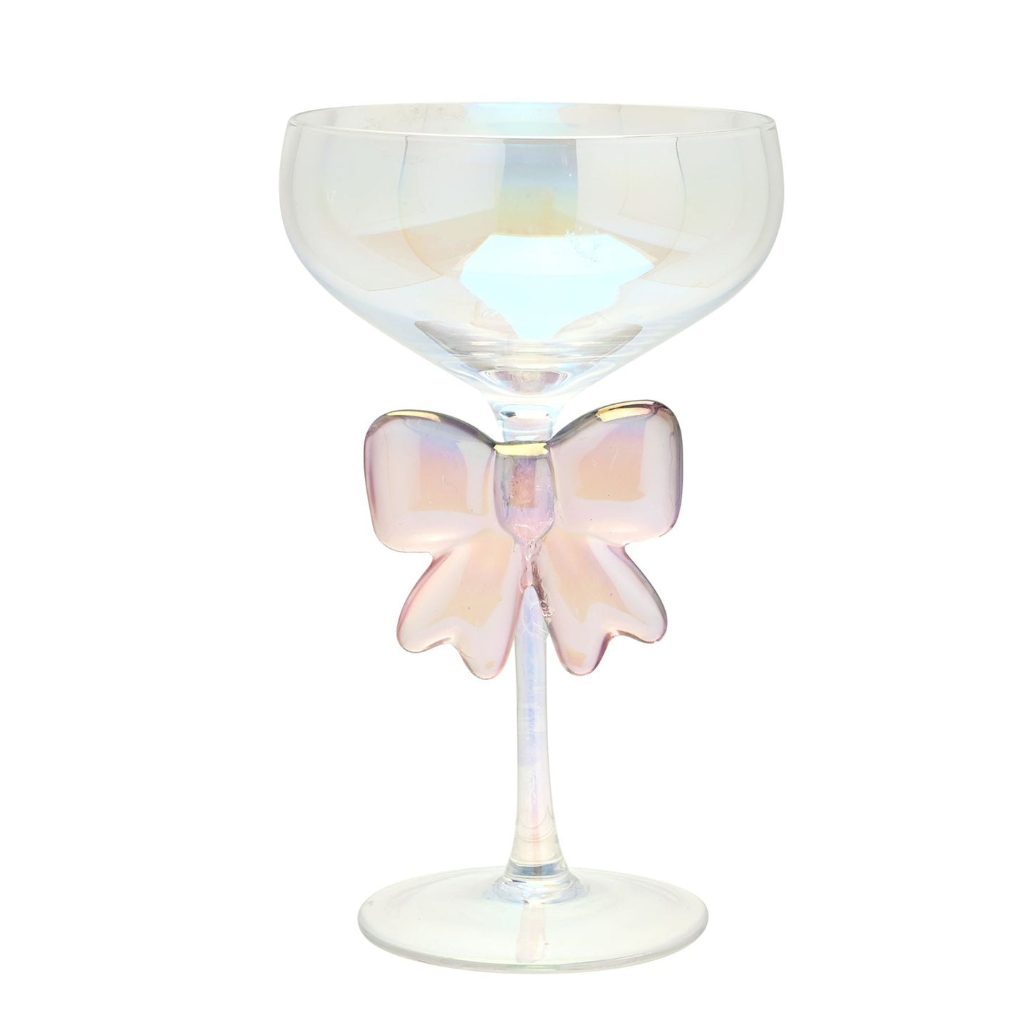 IRIDESCENT BOW MARTINI GLASS