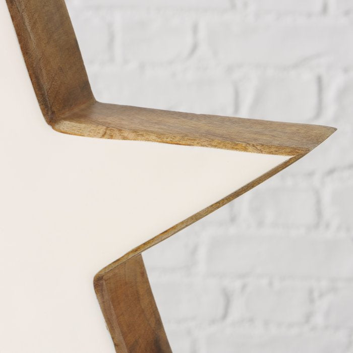 Standing mango wood stars with 3 different sizes and shades of enamel