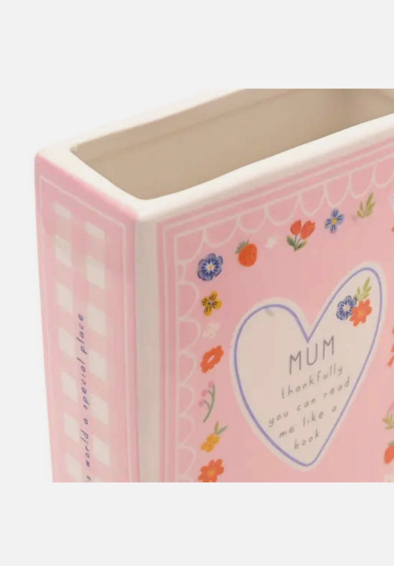 Love Life Sentiment Gift Book Vase 15cm - Mum