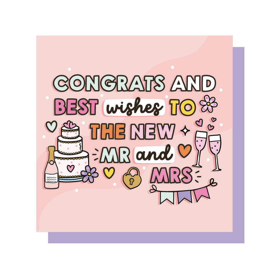 Mr & Mrs doodle card by Sam Jayne designs