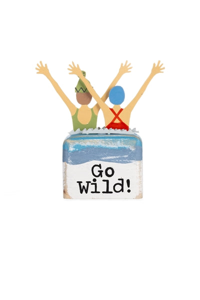 Women Wild Swimming Wooden and tin decoration by Shoeless Joe