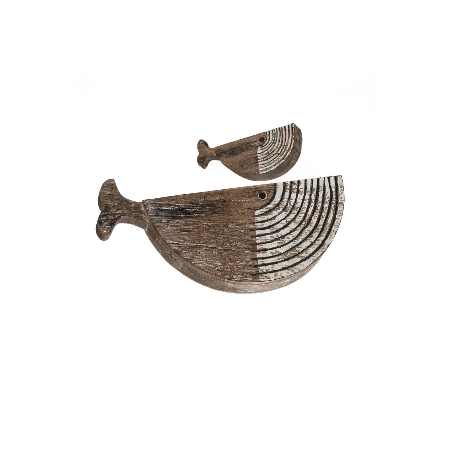 Wooden Mum & Baby Whale decoration by Shoeless Joe