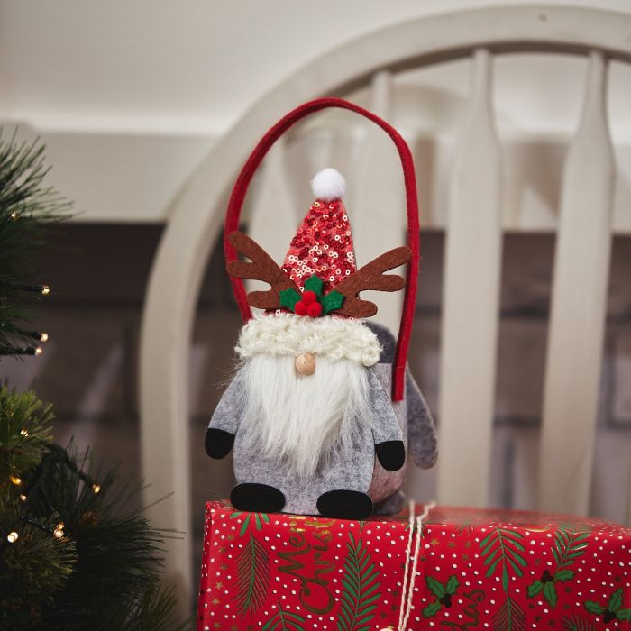Large and small felt Christmas Gonk felt bags