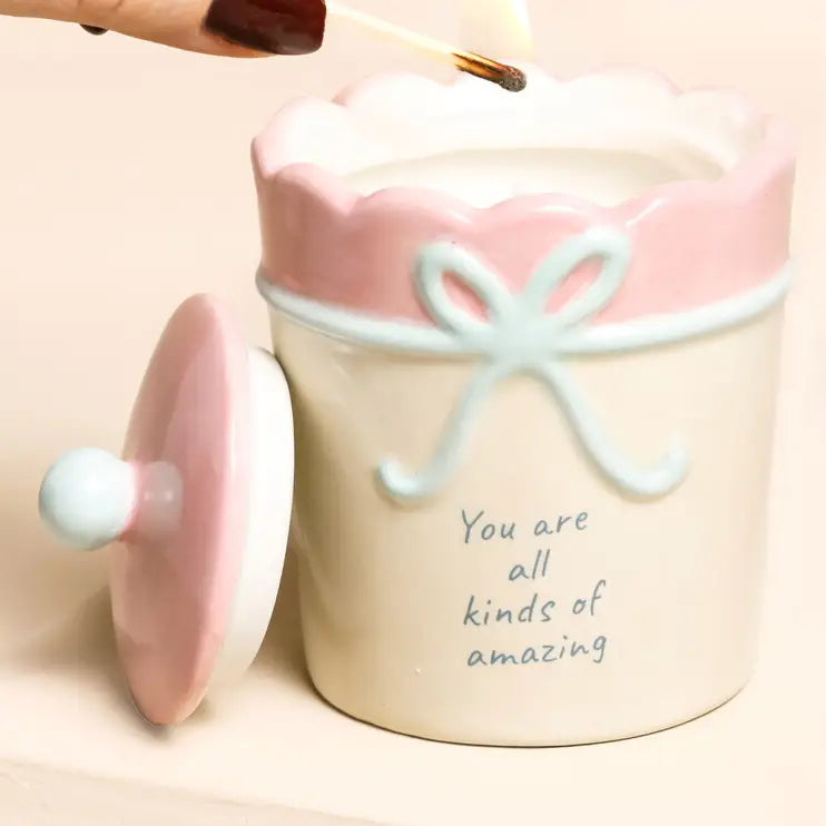 Cream Ceramic Scallop Edge All Kinds of Amazing Candle