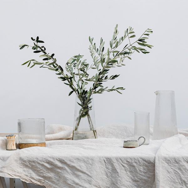 Glass Star Etched Match Pot