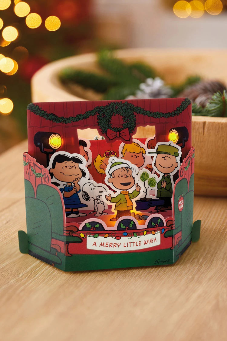 Paper Wonder Christmas Card - 3D PEANUTS Characters with Light & Voices Desig