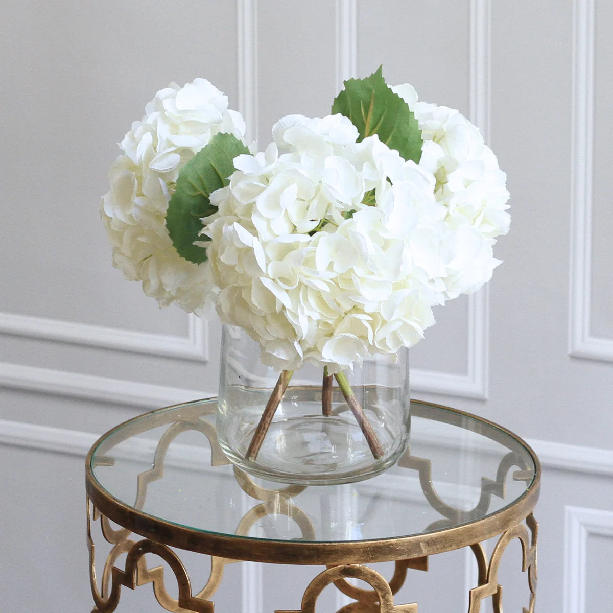 Dusky pink or white faux hydrangea