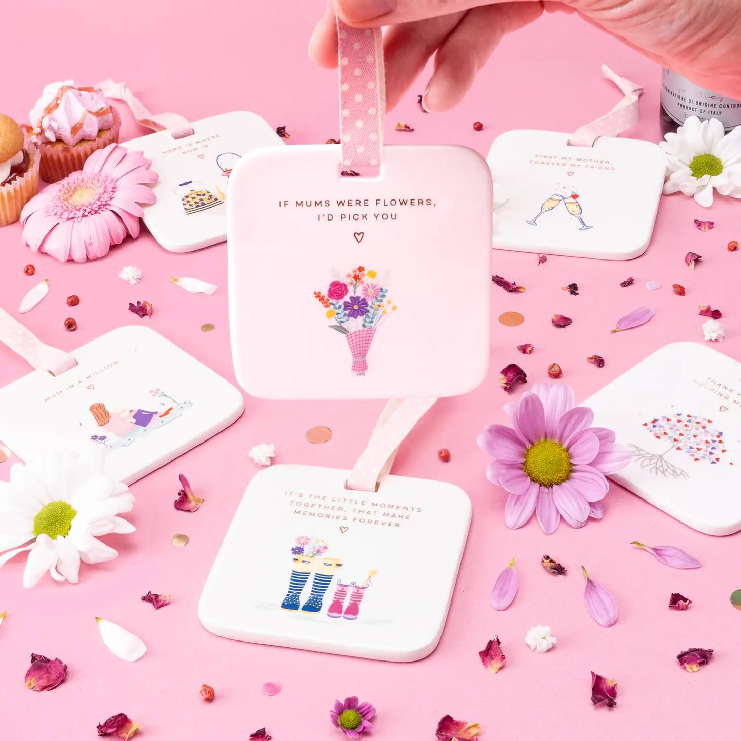 With Love 6 Assorted mum slogans Ceramic Hangers