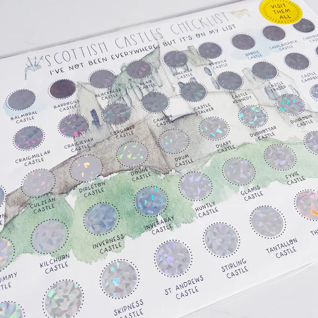 Scottish castle checklist poster