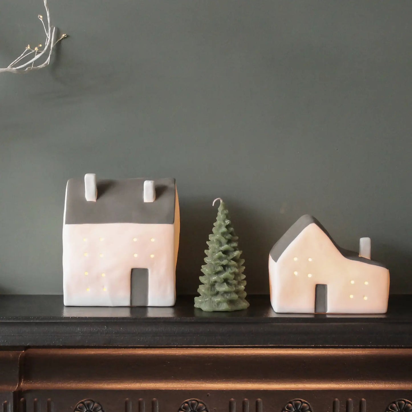 Ceramic house with LED