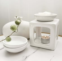Milan trio white ceramic wax burner