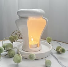 Cassis white ceramic wax burner