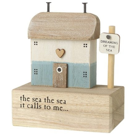 Sea Wooden House Block, 13cm