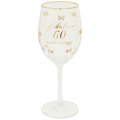18- 60 milestone happy birthday wine glass