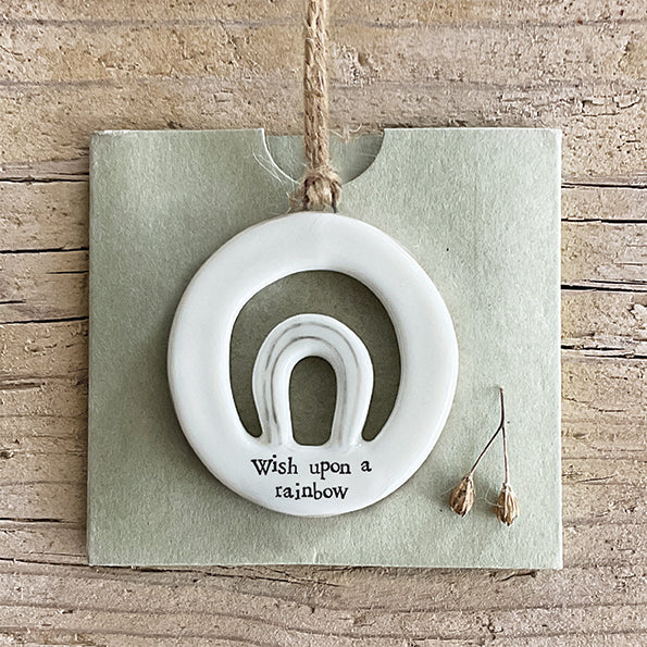East of India “wish upon a rainbow” cut out hanging decoration