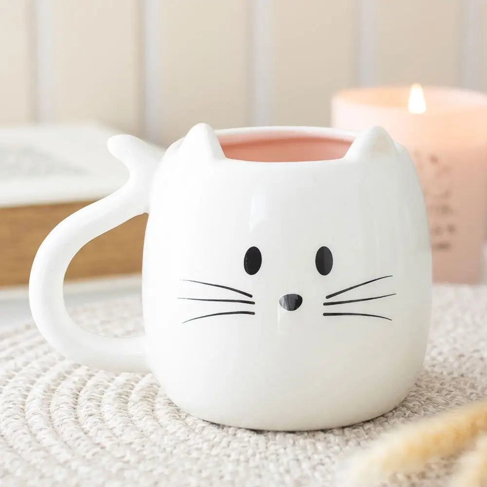 White cat mug - gift boxed