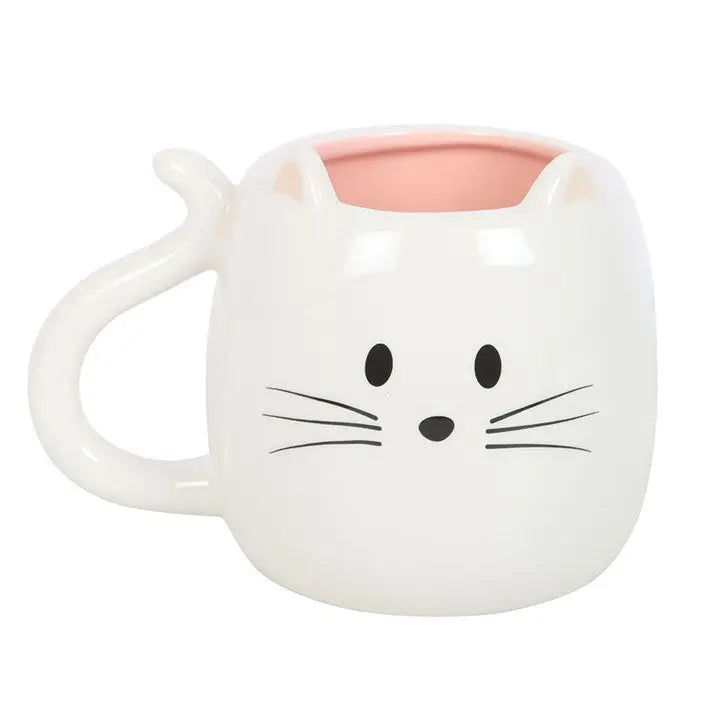 White cat mug - gift boxed