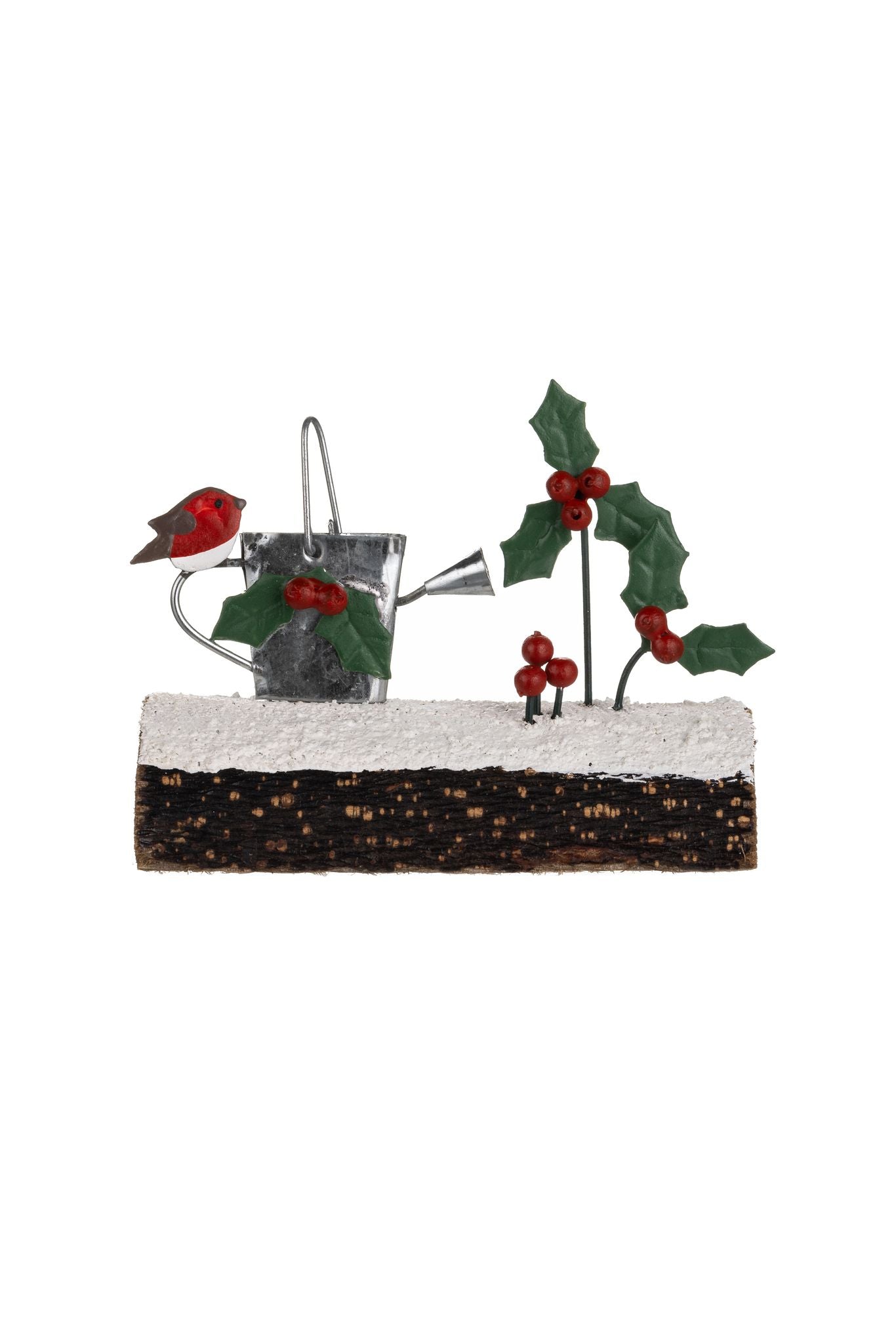 Gardening Robin Log Decoration