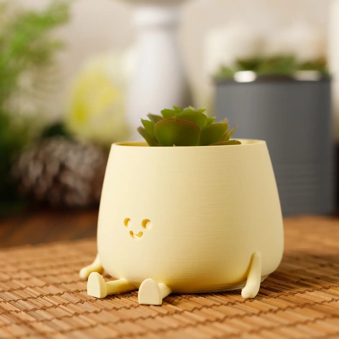 Happy Pot Planter - Almond Yellow